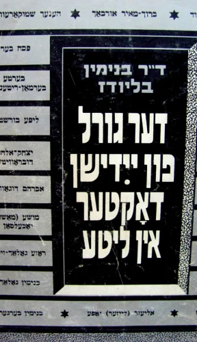 עטיפת הספר דער גורל פון יידישן דאקטער אין ליטע
