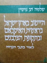 עטיפת הספר היישוב בארץ ישראל בראשית האיסלאם ובתקופת הצלבנים לאור כתבי הגניזה