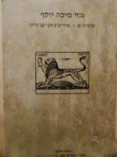 עטיפת הספר גנזי מיכה יוסף קובץ תשמו