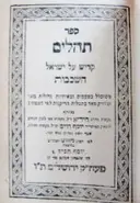 עטיפת הספר ספר תהלים קדיש על ישראל השכבות