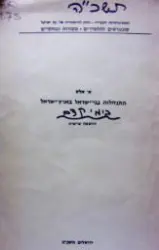 עטיפת הספר התנחלות בני ישראל בארץ ישראל