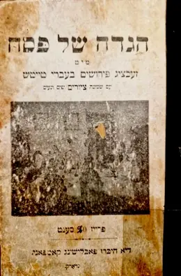 עטיפת הספר הגדה של פסח מיט זעכציג פירושים בעברי טייטש 