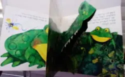 עטיפת הספר הצפרדע עם הפה הגדול- ספר פופאפ