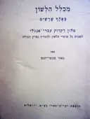 עטיפת הספר מכלל הלשון באלף שרשים מלון דקדוק עברי אנגלי