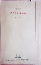 עטיפת הספר משא דומה-מהדורה ראשונה