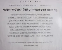 עטיפת הספר מה חיפש קורט ואלדהיים אצל האפיפיור הפולני קובץ חדשירי בתשע שפות
