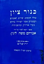 עטיפת הספר כנור ציון