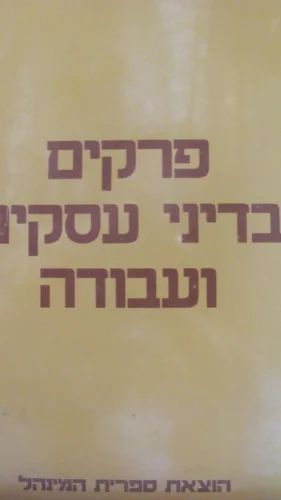 עטיפת הספר פרקים בדיני עסקים ועבודה