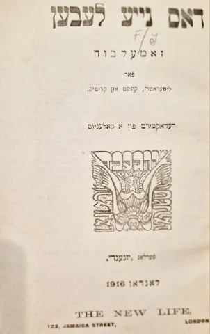 עטיפת הספר דאס נייע לעבען זאמעלבוד פאר ליטעראטור קטנס און קריטיק