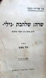עטיפת הספר שרה שלהבת נילי
