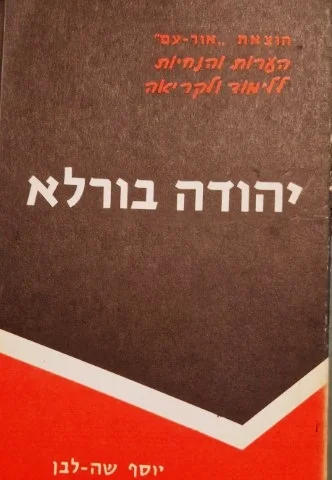 עטיפת הספר יהודה בורלא
