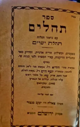 עטיפת הספר ספר תהלים עם ביאור המילות תהלת ישרים
